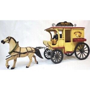 Vintage Large Horse Drawn Milk & Cheese Delivery Wagon Farm 36.5 ProductDisplay
